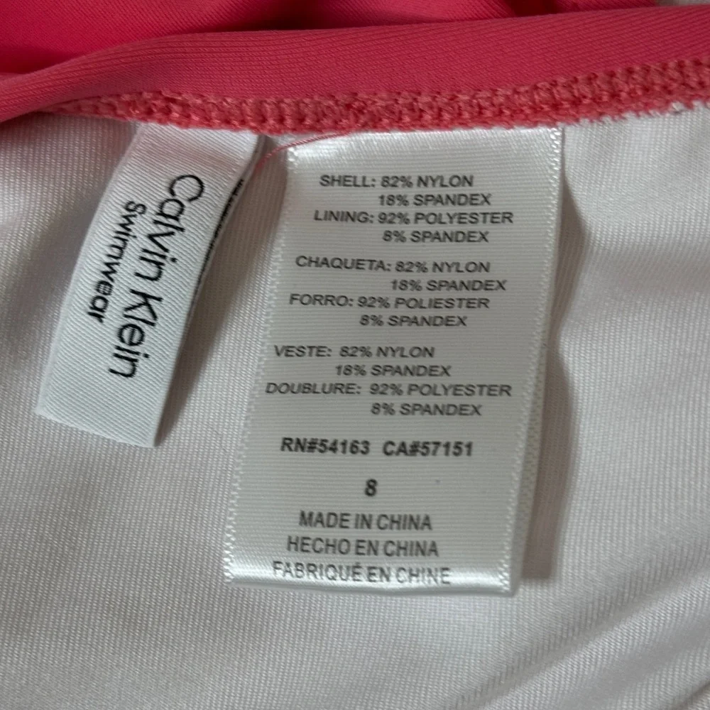 Calvin Klein Coral One Piece Swimsuit Size 8